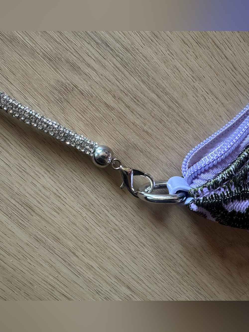 Lavender Sequin Floral Evening Clutch - Picture 2 of 4